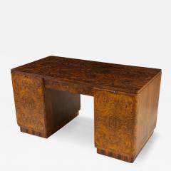 Art Deco Walnut Rosewood Burl Wood Desk 1930 - 4434852