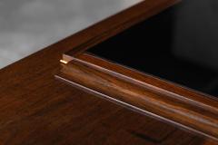 Art Deco Walnut Sideboard with Brass Details and Sculptural Base France 1930s - 4462874