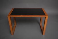 Art Deco Walnut Table with Glass Insert Top - 3803563