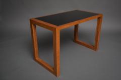 Art Deco Walnut Table with Glass Insert Top - 3803566