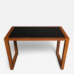 Art Deco Walnut Table with Glass Insert Top - 3805319