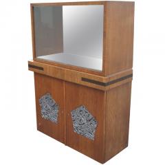 Art Deco Walnut Vitrine China Cabinet - 2630552