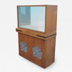 Art Deco Walnut Vitrine China Cabinet - 2636983