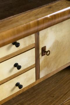 Art Deco Walnut and Velum Cabinet - 4248227