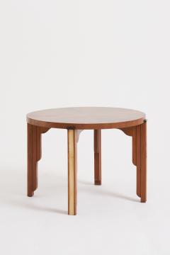 Art Deco Walnut and Velum Side Table - 3486109