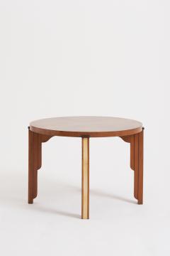 Art Deco Walnut and Velum Side Table - 3486111