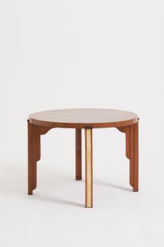 Art Deco Walnut and Velum Side Table - 3486112