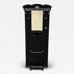 Art Deco Wardrobe Black Lacquer and Nickel Mirror France circa 1920s - 1515328