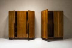 Art Deco Wardrobe In Walnut And Teak Netherlands 1930s - 3497406