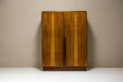 Art Deco Wardrobe In Walnut And Teak Netherlands 1930s - 3497407