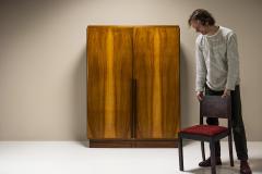 Art Deco Wardrobe In Walnut And Teak Netherlands 1930s - 3497408