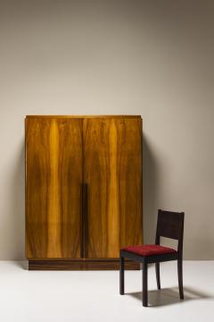 Art Deco Wardrobe In Walnut And Teak Netherlands 1930s - 3497410