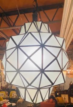 Art Deco While Milk Chandeliers Pendant or Lanterns in Dome Shape a Pair - 2867139