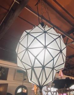 Art Deco While Milk Chandeliers Pendant or Lanterns in Dome Shape a Pair - 2867191