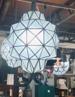 Art Deco While Milk Chandeliers Pendant or Lanterns in Dome Shape a Pair - 2867197