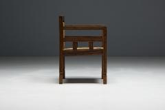 Art Deco Wooden Armchair with Rush Seat France 1920s - 4529829