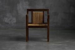 Art Deco Wooden Armchair with Rush Seat France 1920s - 4529833