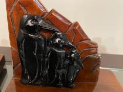 Art Deco Wooden Penguin Bookends - 1999332