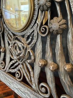 Art Deco Wrought Iron Mantel Clock by Travail Francais France 1925 - 4736910