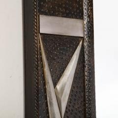 Art Deco Wrought Iron Mirror w Stylized Cubist Geometric Detailing - 3198039