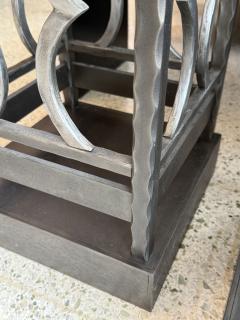 Art Deco Wrought Iron Pedestals with Marble Top France 1940 - 4751884