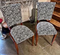 Art Deco Zebra Style Matching Pair of Side Chairs - 3783856