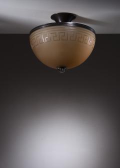 Art Deco amber glass ceiling lamp - 2385027