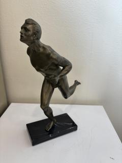 Art Deco bronze figure of a man wearing a loin cloth running - 4665550
