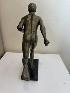 Art Deco bronze figure of a man wearing a loin cloth running - 4665552