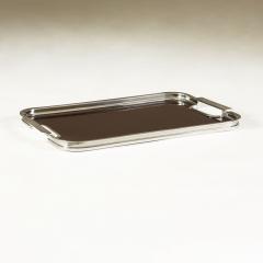 Art Deco chrome and black tray - 2525003