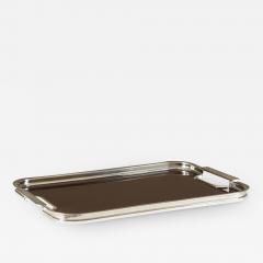 Art Deco chrome and black tray - 2526658