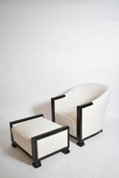 Art Deco ebonised wood lounge chair 1930s  - 4823479
