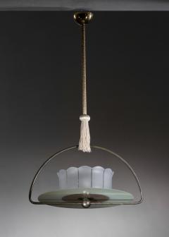 Art Deco glass disc pendant - 4466935