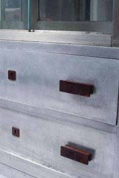 Art Deco period aluminum sideboard forming showcase - 1204889