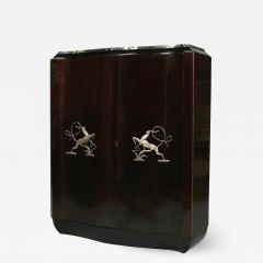 Art Deco shaped cabinet with silvered metal decoration  - 2038110