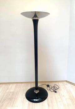 Art Deco style floor lamp Black Lacquer and Nickel - 1984695