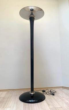 Art Deco style floor lamp Black Lacquer and Nickel - 1984698