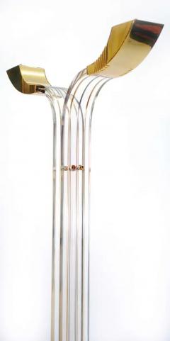 Art Deco style lucite and brass floor lamp - 3319259