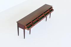 Art Deco style unique drawers wall console in mahogany The Netherlands 1960 - 3837962