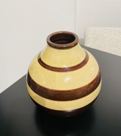 Art Deco vase glazed color band design ceramic Signed France 1930 s - 3562863