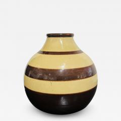 Art Deco vase glazed color band design ceramic Signed France 1930 s - 3563806