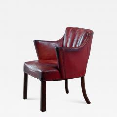 Art Deco wood and leather armchair - 1200856