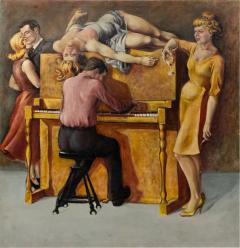 Art Moderne 5 Panel Bar Scene Painting 3 - 3189236