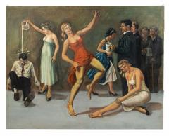 Art Moderne 5 Panel Bar Scene Painting 5 - 3184979