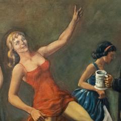 Art Moderne 5 Panel Bar Scene Painting 5 - 3184982