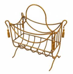 Art Moderne Gilt Rope Magazine Rack - 4197460