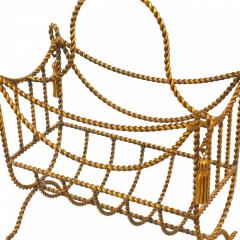 Art Moderne Gilt Rope Magazine Rack - 4197463