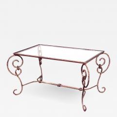 Art Moderne Rope and Tassel Design Glass Top Coffee Table - 1384367