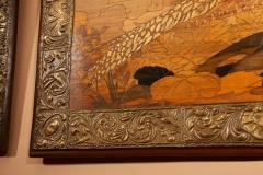 Art Nouveau Art Deco Pair Of Large Impressive Wood Carved paintings - 3651226