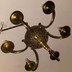 Art Nouveau Bronze Chandelier Wall Light Set - 3266314